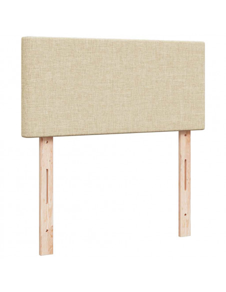 Struttura Letto Pouf con Materassi Crema 200x200 cm in Tessuto