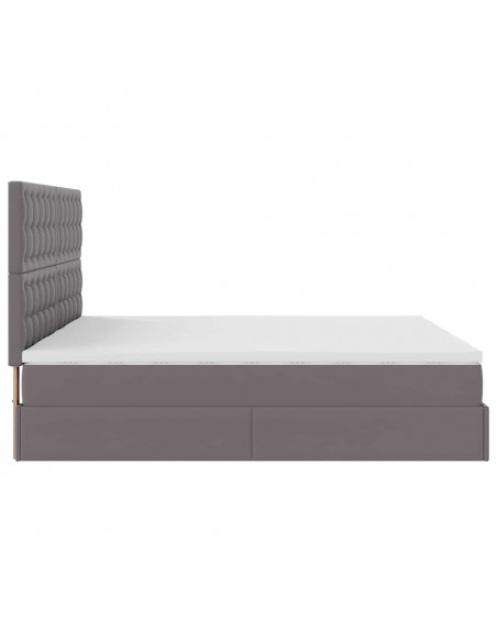 Struttura Letto Pouf con Materassi Grigio 180x200 cm Similpelle