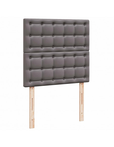 Struttura Letto Pouf con Materassi Grigio 200x200 cm Similpelle