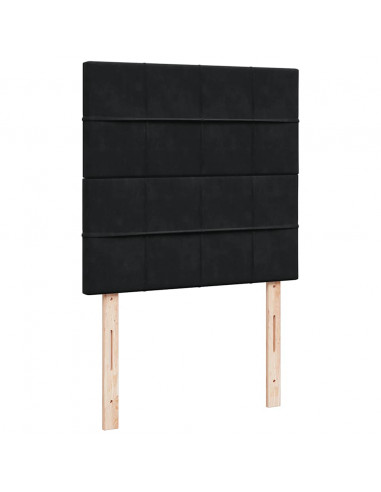 Struttura Letto Pouf con Materassi Nero 100x200 cm Velluto