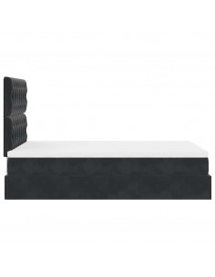 Struttura Letto Pouf con Materassi Nero 120x190 cm Velluto 2