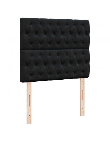 Struttura Letto Pouf con Materassi Nero 120x190 cm Velluto