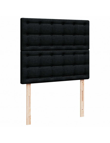 Struttura Letto Pouf con Materassi Nero 120x190 cm Velluto