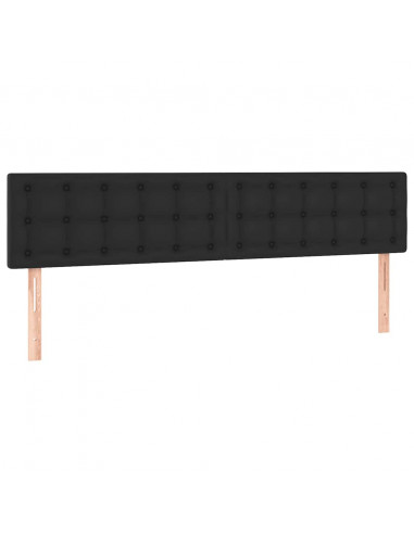 Pouf Letto con Materassi e LED Nero 160x200cm Similpelle