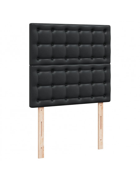 Pouf Letto con Materassi e LED Nero 160x200cm Similpelle