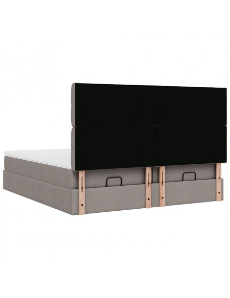 Struttura Letto Pouf con Materassi Tortora 180x200cm in Tessuto