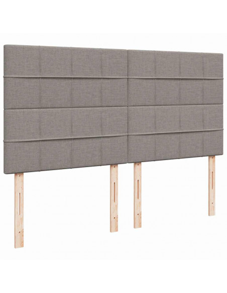 Struttura Letto Pouf con Materassi Tortora 200x200 cm Tessuto