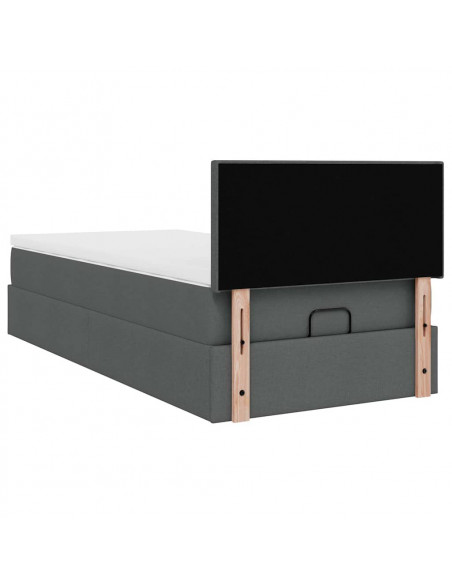Struttura Letto Pouf con Materasso 100x200 cm in Tessuto