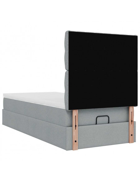 Struttura Letto Pouf con Materasso 100x200 cm in Tessuto