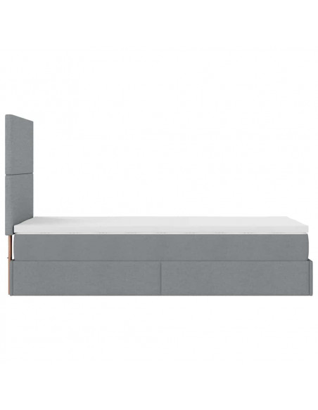 Struttura Letto Pouf con Materasso 100x200 cm in Tessuto