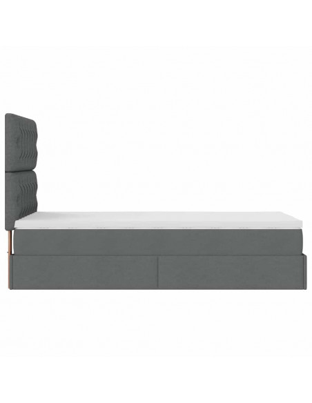 Struttura Letto Pouf con Materasso 100x200 cm in Tessuto