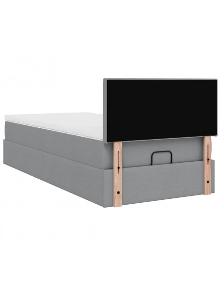 Struttura Letto Pouf con Materasso 100x200 cm in Tessuto