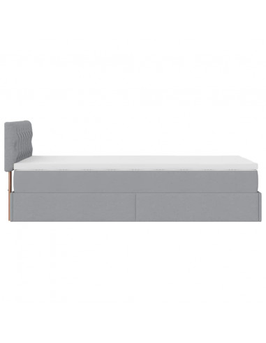 Struttura Letto Pouf con Materasso 100x200 cm in Tessuto