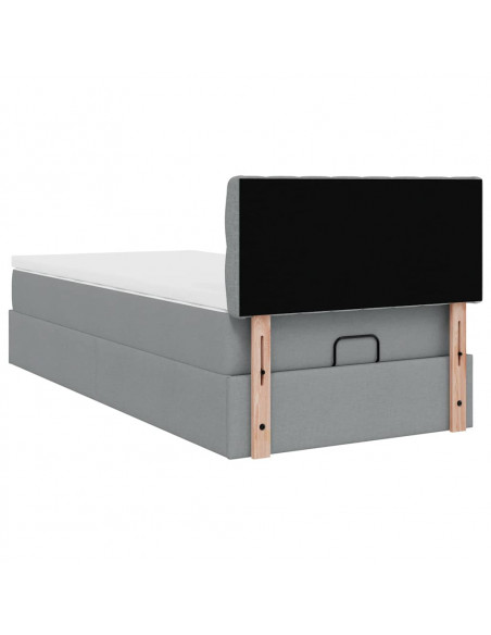 Struttura Letto Pouf con Materasso 100x200 cm in Tessuto