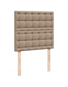 Letto Pouf con Materasso Cappucino 100x200 cm Similpelle 2