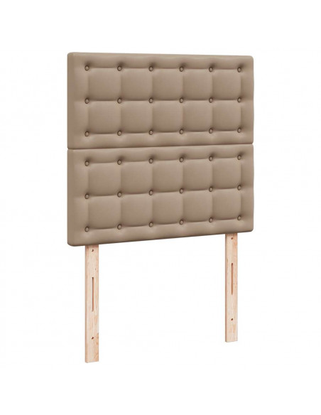 Letto Pouf con Materasso Cappucino 100x200 cm Similpelle