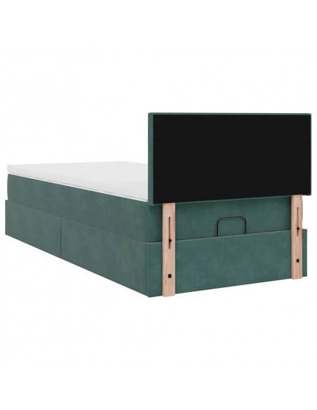 Struttura Letto Pouf con Materasso 100x200 cm Velluto