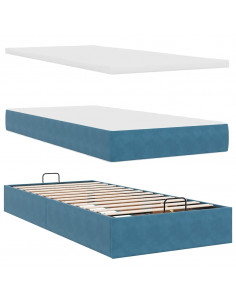 Struttura Letto Pouf con Materasso 100x200 cm Velluto