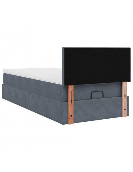 Struttura Letto Pouf con Materasso 100x200 cm Velluto