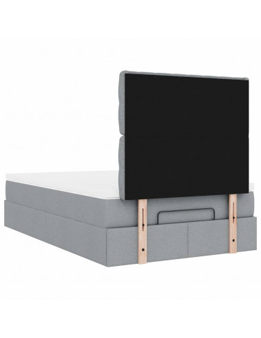 Struttura Letto Pouf con Materasso 120x190 cm in Tessuto