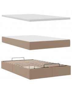 Struttura Letto Pouf con Materasso 120x200 cm Similpelle 2