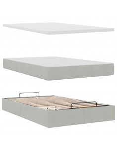 Struttura Letto Pouf con Materasso 120x200 cm Velluto