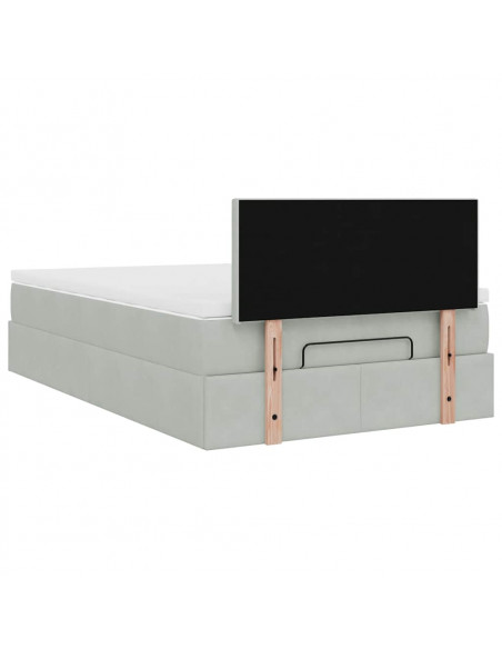 Struttura Letto Pouf con Materasso 120x200 cm Velluto