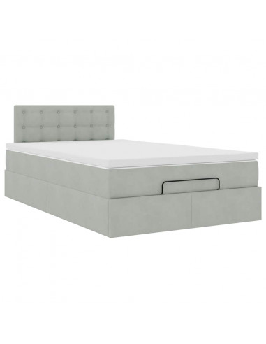 Struttura Letto Pouf con Materasso 120x200 cm Velluto