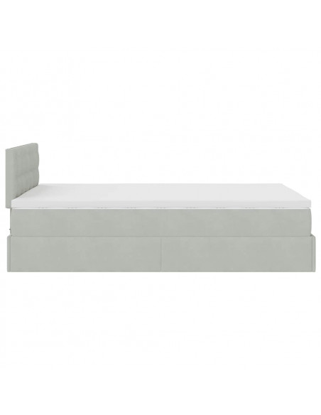 Struttura Letto Pouf con Materasso 120x200 cm Velluto