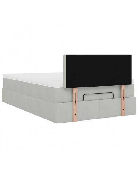 Struttura Letto Pouf con Materasso 120x200 cm Velluto