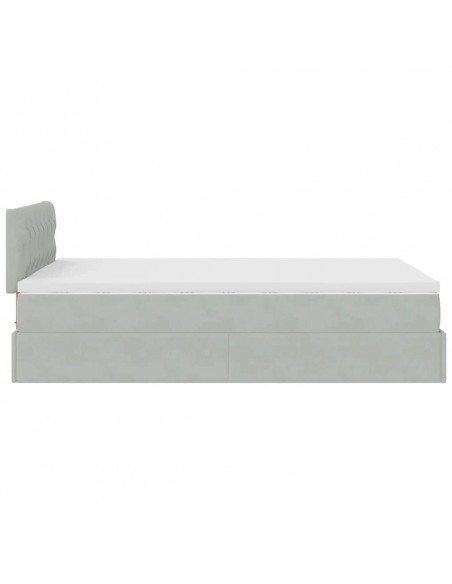 Struttura Letto Pouf con Materasso 120x200 cm Velluto