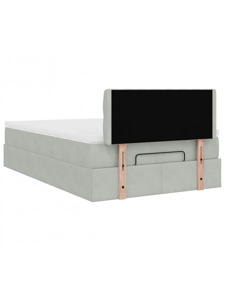 Struttura Letto Pouf con Materasso 120x200 cm Velluto