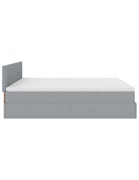 Struttura Letto Pouf con Materasso 160x200 cm in Tessuto
