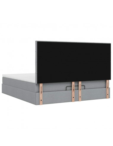 Struttura Letto Pouf con Materasso 180x200 cm in Tessuto