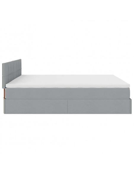 Struttura Letto Pouf con Materasso 180x200 cm in Tessuto