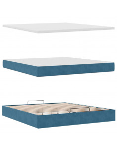 Struttura Letto Pouf con Materasso 180x200 cm in Velluto