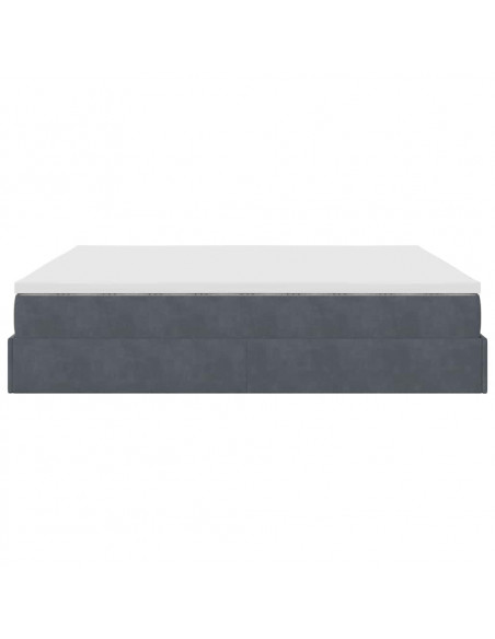 Struttura Letto Pouf con Materasso 180x200 cm in Velluto