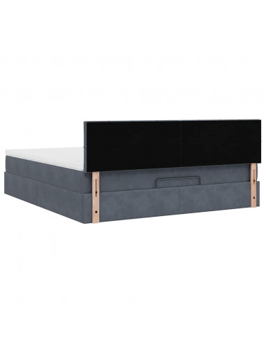 Struttura Letto Pouf con Materasso 180x200 cm in Velluto