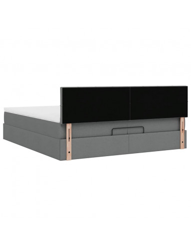 Struttura Letto Pouf con Materasso 200x200 cm in Tessuto