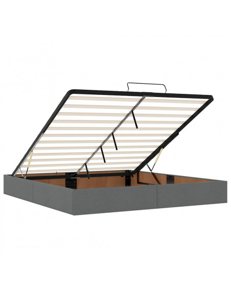 Struttura Letto Pouf con Materasso 200x200 cm in Tessuto