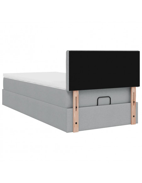 Struttura Letto Pouf con Materasso 80x200 cm in Tessuto