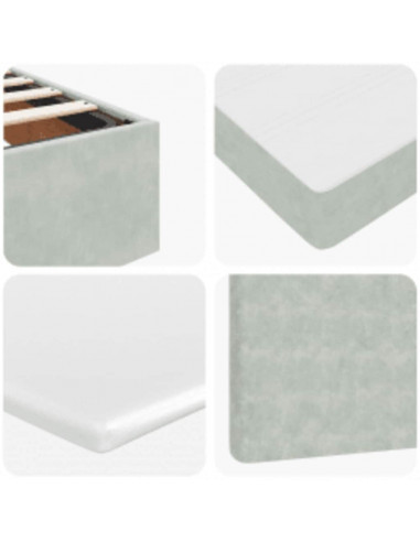 Struttura Letto Pouf con Materasso 80x200 cm in Tessuto