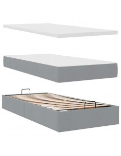 Struttura Letto Pouf con Materasso 80x200 cm in Tessuto