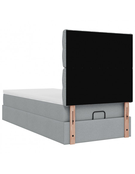 Struttura Letto Pouf con Materasso 80x200 cm in Tessuto