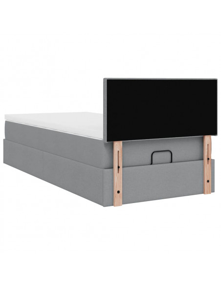 Struttura Letto Pouf con Materasso 80x200 cm in Tessuto