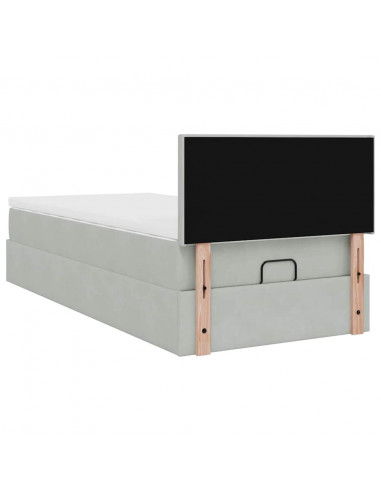 Struttura Letto Pouf con Materasso 80x200 cm in Velluto