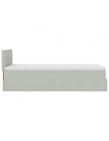 Struttura Letto Pouf con Materasso 80x200 cm in Velluto