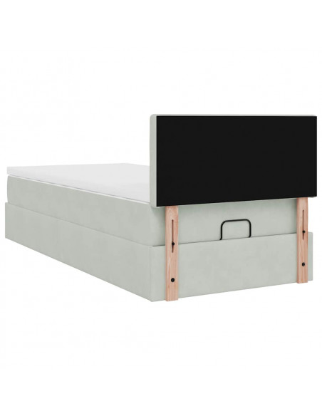 Struttura Letto Pouf con Materasso 80x200 cm in Velluto
