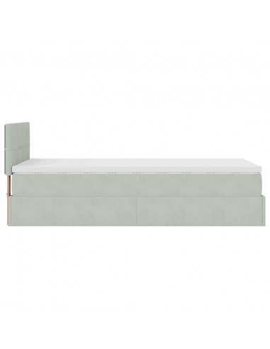Struttura Letto Pouf con Materasso 80x200 cm in Velluto
