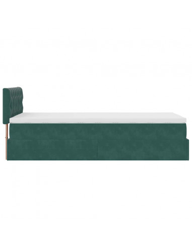 Struttura Letto Pouf con Materasso 80x200 cm Velluto